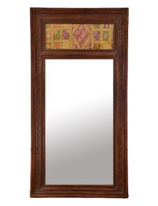Zrcadlo v rámu ze starého portálu, ručně vyřezávaného, 141x10x273cm
