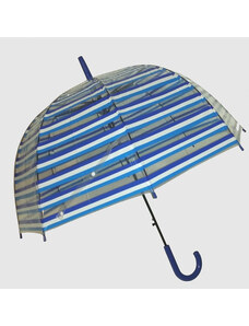 Průhledný deštník modrý proužek