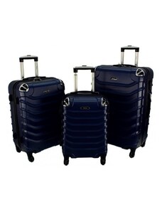 Rogal Tmavě modrá sada 3 plastových kufrů "Premium" - vel. M, L, XL