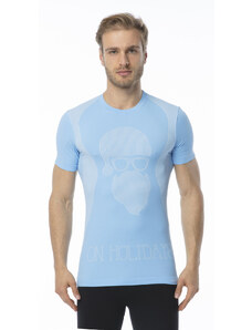 Pánské funkční tričko s krátkým rukávem IRON-IC - Hipster - modrá Světle modrá