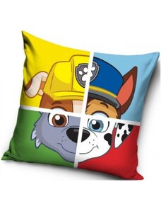 Carbotex Polštář Tlapková patrola - Paw Patrol - motiv "čtyři čtvrtiny týmu" - 40 x 40 cm