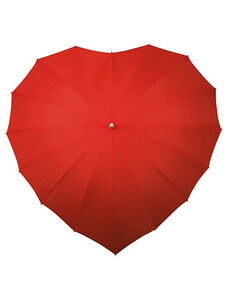 Impliva Dámský holový deštník srdce HEART červený