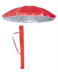 Ráj Deštníků Plážový slunečník s UV ochranou IBIZA červený + přenosná taška