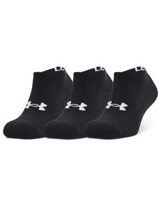Pánské ponožky Under Armour Core No Show 3-Pack Socks Black/ White
