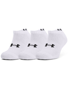 Pánské ponožky Under Armour Core No Show 3-Pack White/ Black