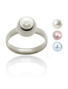 Jewellis ČR Jewellis Ocelový prsten Pearl Change-N-Go s perlou Swarovski 6mm - 3 v 1 na výměnu