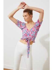 Trendyol Lilac Crop Knee-length Blouse