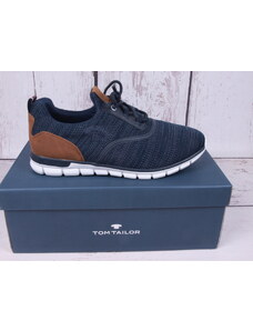 Tenisky Tom Tailor sneakers modré s hnědými detaily