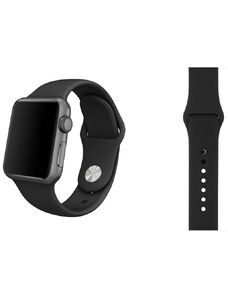 Crested Černý silikonový řemínek pro Apple Watch 42, 44 a 45 mm