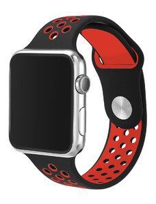 Crested Černočervený silikonový řemínek pro Apple Watch 38, 40 a 41 mm