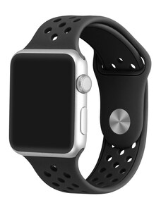 Crested Černý silikonový řemínek s odvětrávacími otvory pro Apple Watch 38, 40 a 41 mm