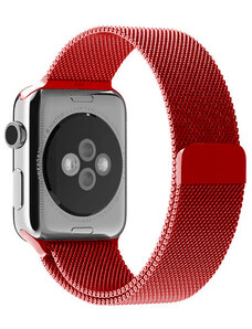 Crested Milánský tah s magnetickým zapínáním pro Apple Watch 42, 44 a 45 mm červený