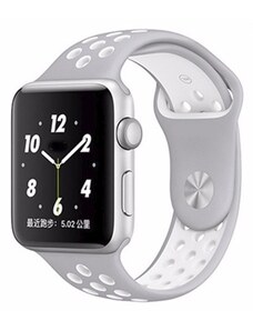 Crested Šedobílý silikonový řemínek pro Apple Watch 42, 44 a 45 mm