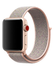 Crested Jemně růžový provlékací řemínek na suchý zip pro Apple Watch 42, 44 a 45 mm