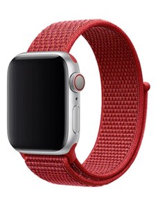 Crested Červený provlékací řemínek na suchý zip pro Apple Watch 42, 44 a 45 mm