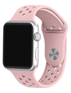 Crested Růžový silikonový řemínek s odvětrávacími otvory pro Apple Watch 42, 44 a 45 mm