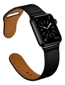 Crested Kožený řemínek pro Apple Watch 38, 40 a 41 mm se zapínáním na kolíček černý