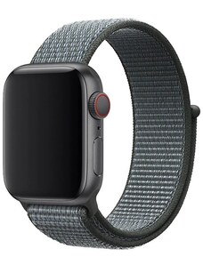 Crested Bouřkově šedý provlékací řemínek na suchý zip pro Apple Watch 42, 44 a 45 mm