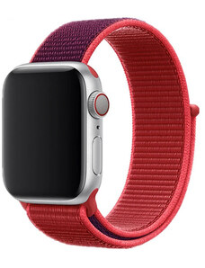 Crested Rudý provlékací řemínek na suchý zip pro Apple Watch 38, 40 a 41 mm