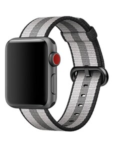 Crested Černošedý pruhovaný tkaný nylonový řemínek pro Apple Watch 42, 44 a 45 mm