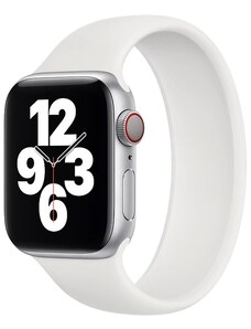 Crested Navlékací silikonový řemínek pro Apple Watch 42, 44 a 45 mm bílý