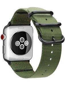 Crested Tkaný nylonový řemínek s trojitou přezkou pro Apple Watch 38, 40 a 41 mm zelený