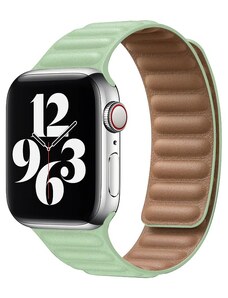 Crested Kožený řemínek s magnetickým zapínáním pro Apple Watch 38, 40 a 41 mm 2. generace zelený