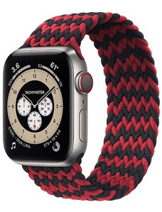 Crested Pletený navlékací nylonový řemínek pro Apple Watch 38, 40 a 41 mm černočervený