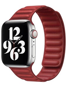 Crested Kožený řemínek s magnetickým zapínáním pro Apple Watch 38, 40 a 41 mm 2. generace červený