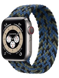 Crested Pletený navlékací nylonový řemínek pro Apple Watch 38, 40 a 41 mm černomodrozelený