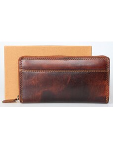 Celá kožená bytelná peněženka se zipem dokola (penál) s kapsou na telefon (RFID) FLW