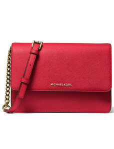 Michael Kors Daniela Large Saffiano Leather Crossbody Bag Red