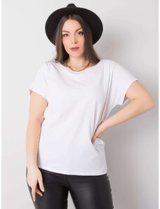 BASIC Bílé dámské tričko s výstřihem na zádech --white Bílá