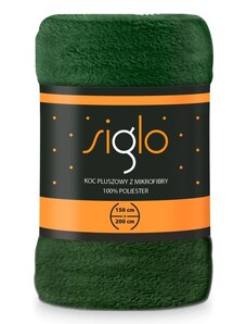 FARO Plyšová deka lahvově zelená super soft Polyester, 150/200 cm