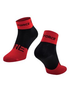 Cyklistické ponožky FORCE ONE červeno-černé