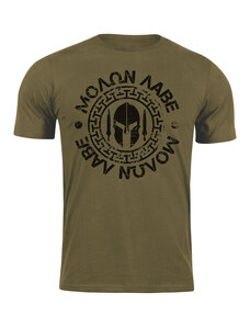 DRAGOWA krátké tričko Molon Labe, olivová 160g/m2