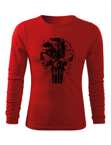 DRAGOWA Fit-T tričko s dlouhým rukávem Frank The Punisher, červená 160g / m2