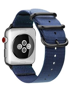 Crested Tkaný nylonový řemínek s trojitou přezkou pro Apple Watch 38, 40 a 41 mm modrý