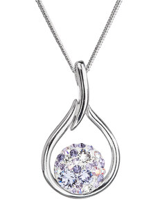 Evolution Group s.r.o. Evolution Group CZ Stříbrný náhrdelník se Swarovski krystaly kapka 32075.3 violet