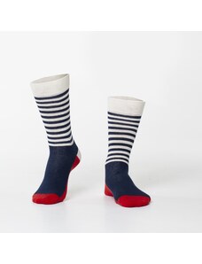 FASARDI Pánské tmavě modré pruhované ponožky