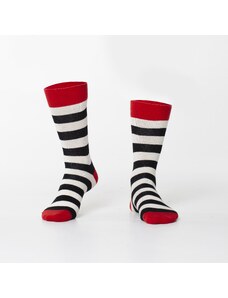 FASARDI Krémově černé pruhované pánské ponožky