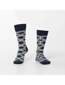FASARDI Pánské ponožky s tmavě modrým vzorem