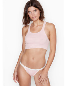 Victoria's Secret Kalhotky Stretch Cotton String Bikini Panty Pink Stripe