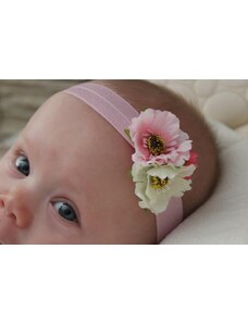 Růžová čelenka pro miminko