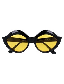 Sunmania Žluto-černé masivní kočičí brýle "Meow"
