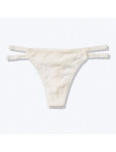 Victoria's Secret PINK bílá krajková tanga Lace Strappy Thong