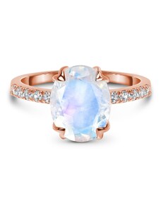 Royal Exklusive Emporial prsten 14k zlato Vermeil GU-DR10789R-ROSEGOLD-MOONSTONE-TOPAZ