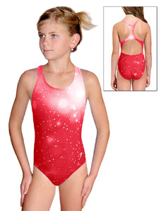 Ramisport Dívčí sportovní plavky jednodílné PD623 t207 červená
