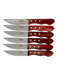 Sada steakových nožů Jumbo Tramontina červené 6 ks
