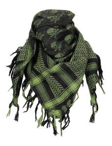 Max-Fuchs SHEMAGH šátek s lebkami Olive/Černá
